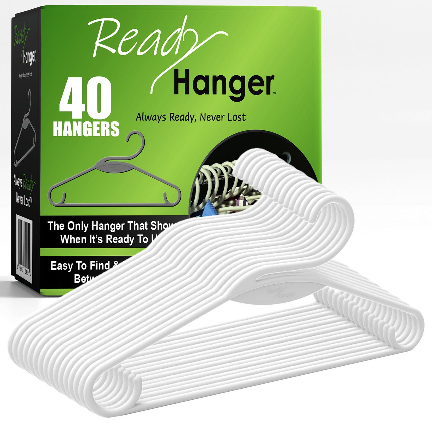 Ready Hanger 40 Count (White Plastic)