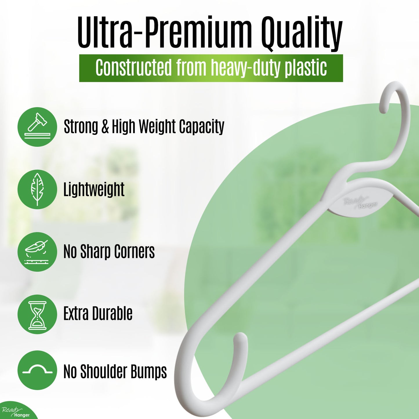 Ready Hanger 40 Count (White Plastic)